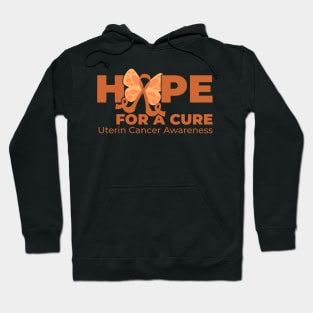 Hope For A Cure Butterfly - Uterine Cancer Awareness Hoodie